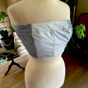 New with Tags Pernille Rosenkilde for Anthropologie Blue Stripe Crop Top